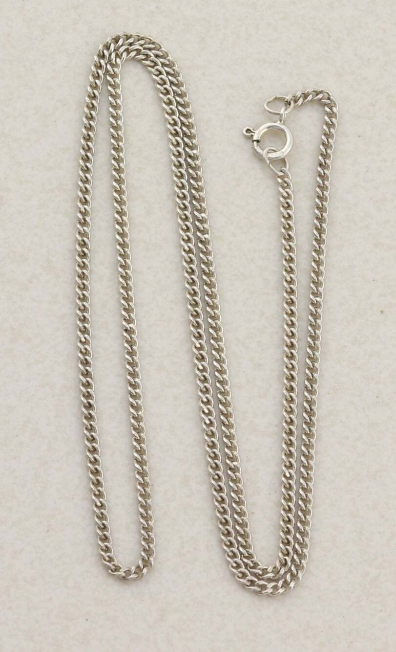 Sterling Silver Curb Chain Necklace 18" inch
